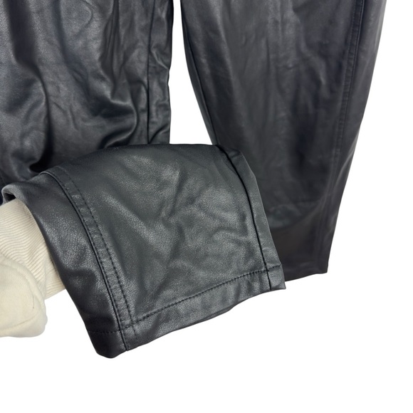 Zara High-Waisted Faux Leather Balloon Barrel Leg Trouser Pants Black 2969/246 M - Picture 5 of 16